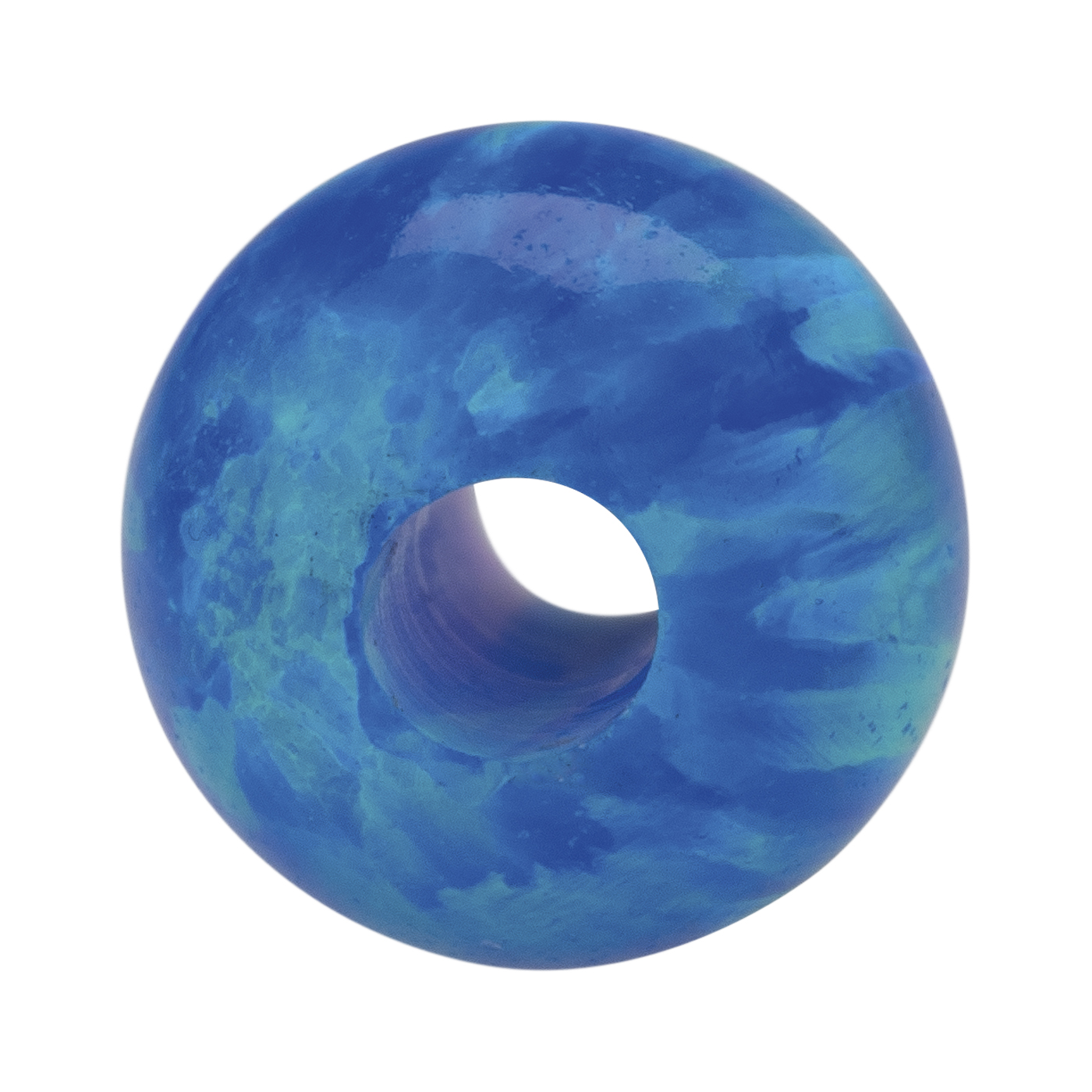 Opal Imitation Ball, Blue, ø 8 mm, Drilled Through - 1 piece