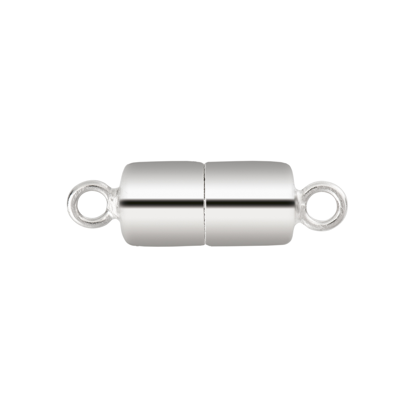 Magnetschließe, 925 Ag rhod., Zylinder, ø 8 mm, poliert - 1 Stück