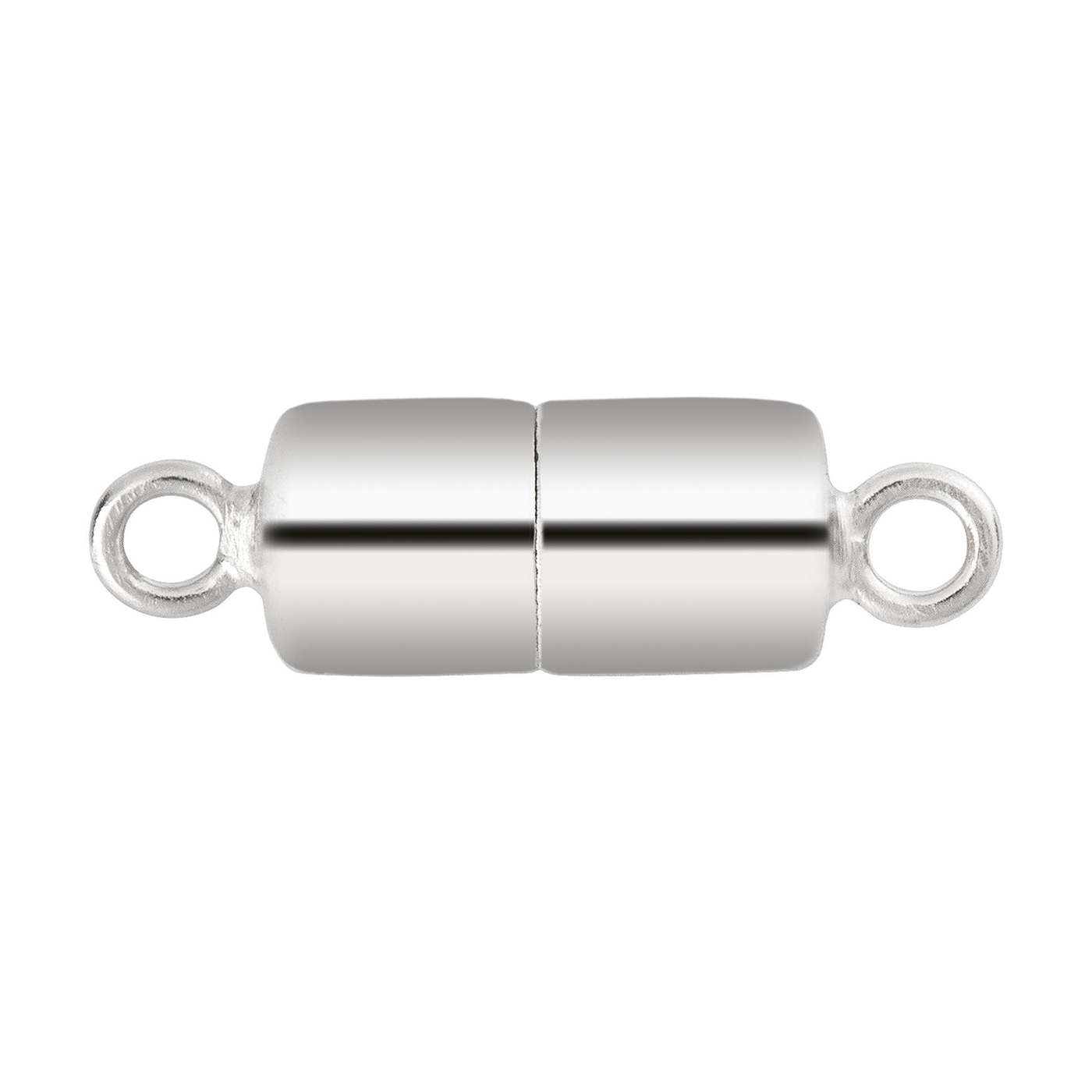 Magnetschließe, 925 Ag rhod., Zylinder, ø 10 mm, poliert - 1 Stück