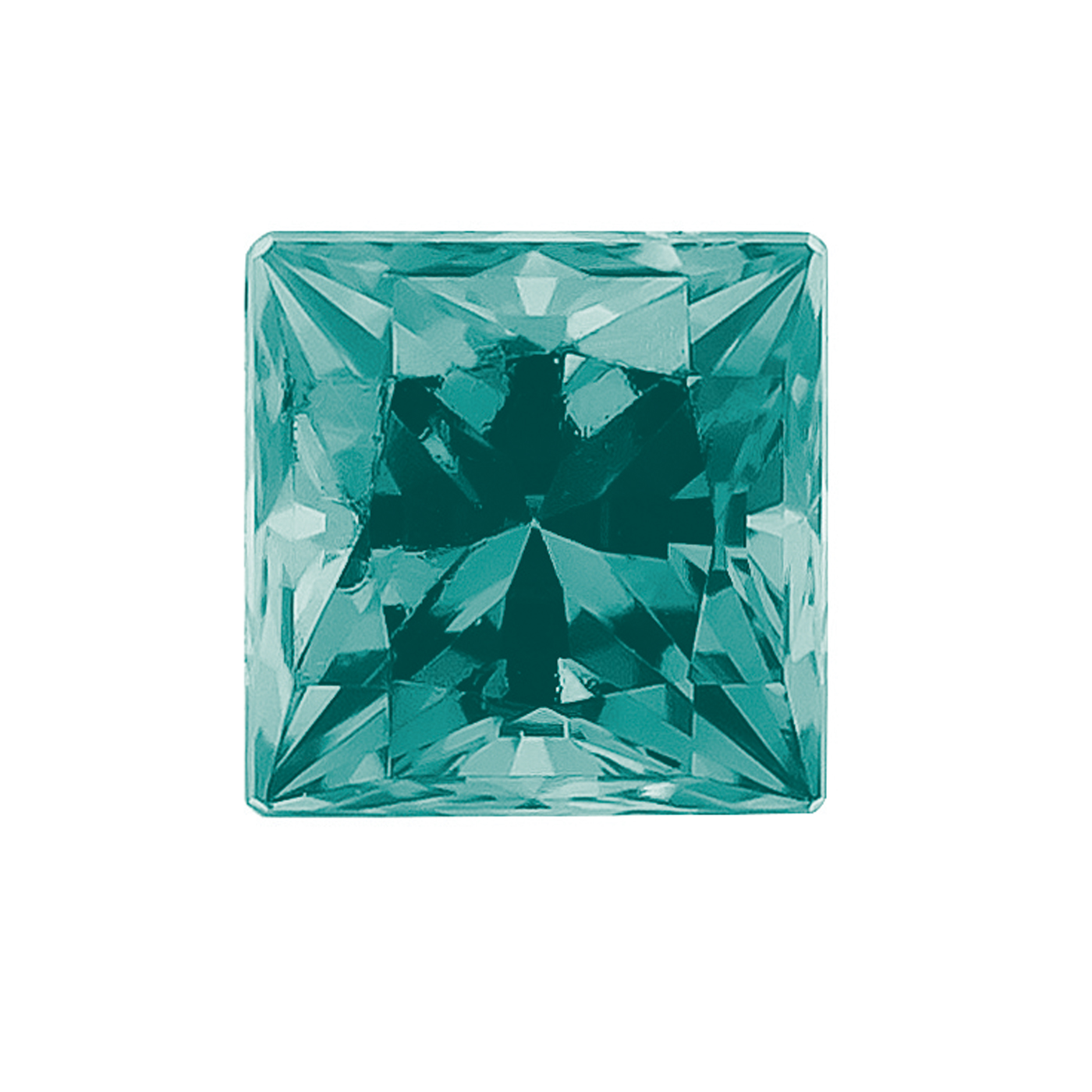 Swarovski Zirkonia, carré, facettiert, mintgrün, 3 x 3 mm - 1 Stück