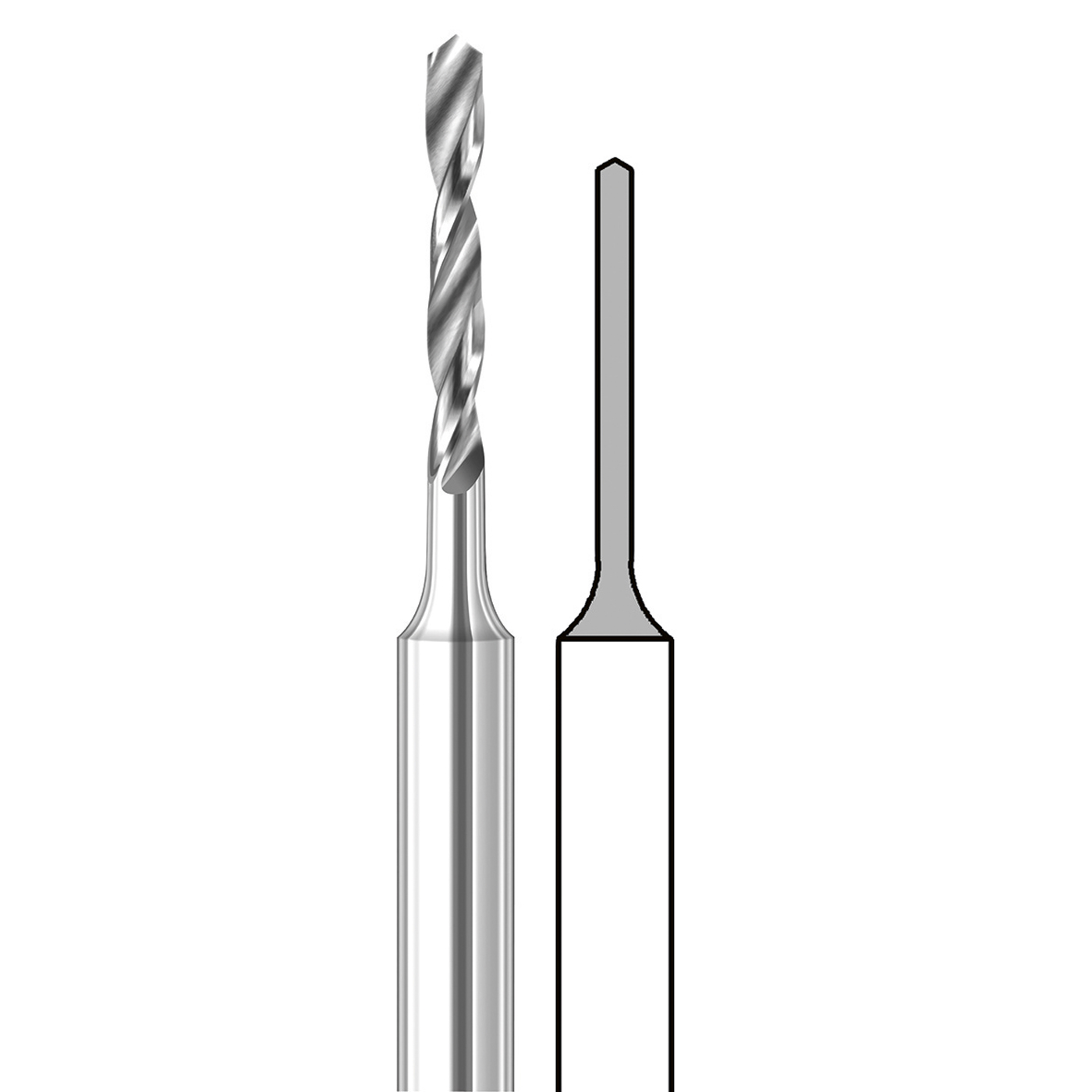 Busch HM-Spiralbohrer, Fig. 4203S, ø 0,7 mm - 2 Stück