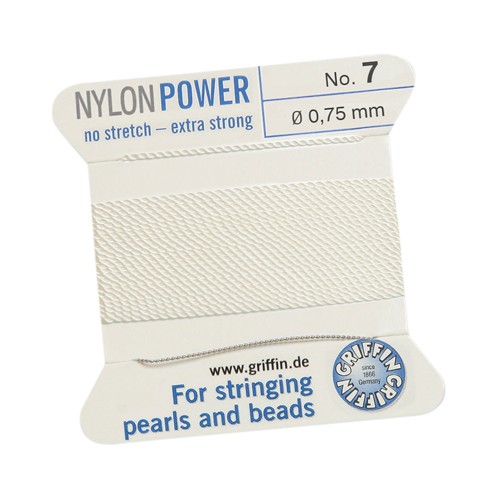 Bead Cord NylonPower, White, No. 14 - 2 m