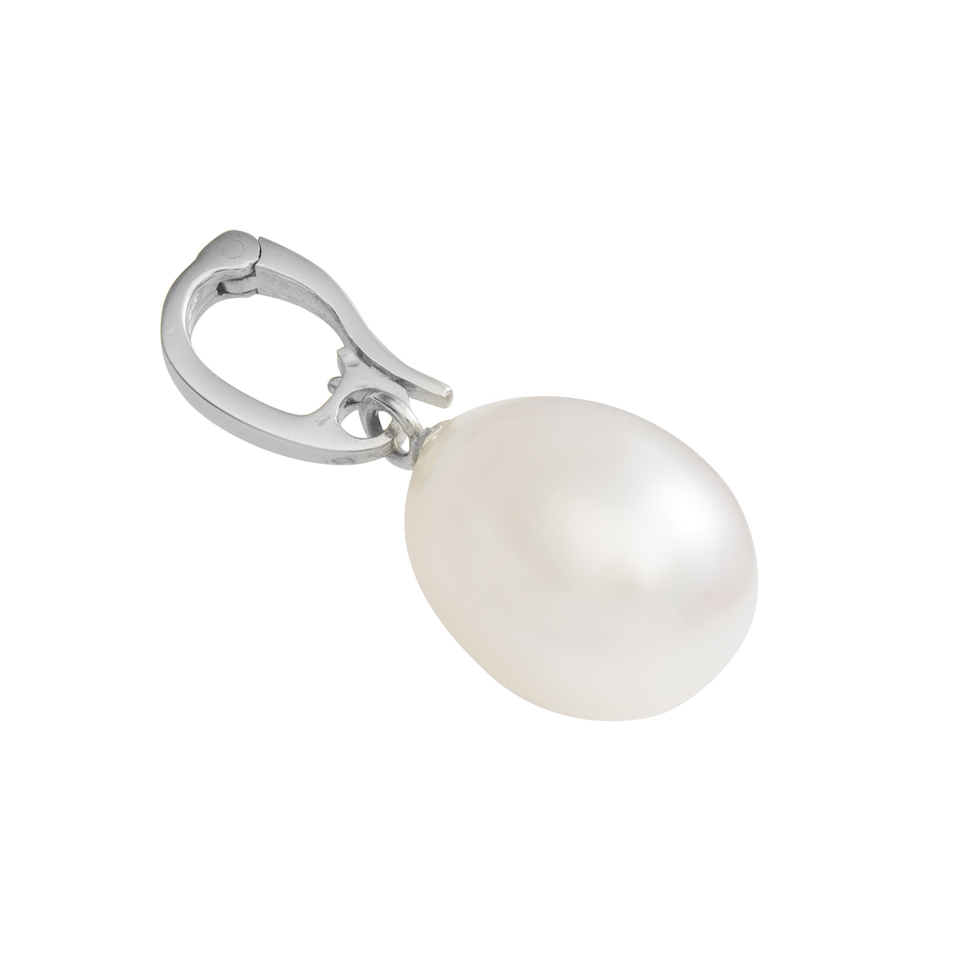 Clip Pendant Freshwater Pearl, 925Ag, Pearl-ø 10-11 mm - 1 piece