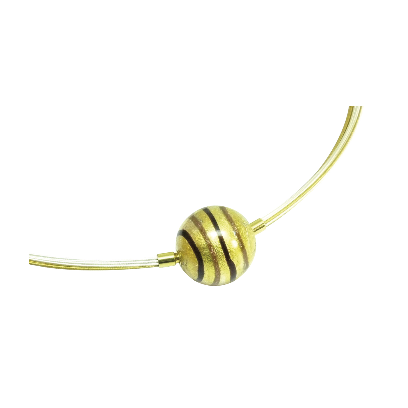 Changeable Clasp, Ball, Murano Glass, Terra Gold, ø 14 mm - 1 piece