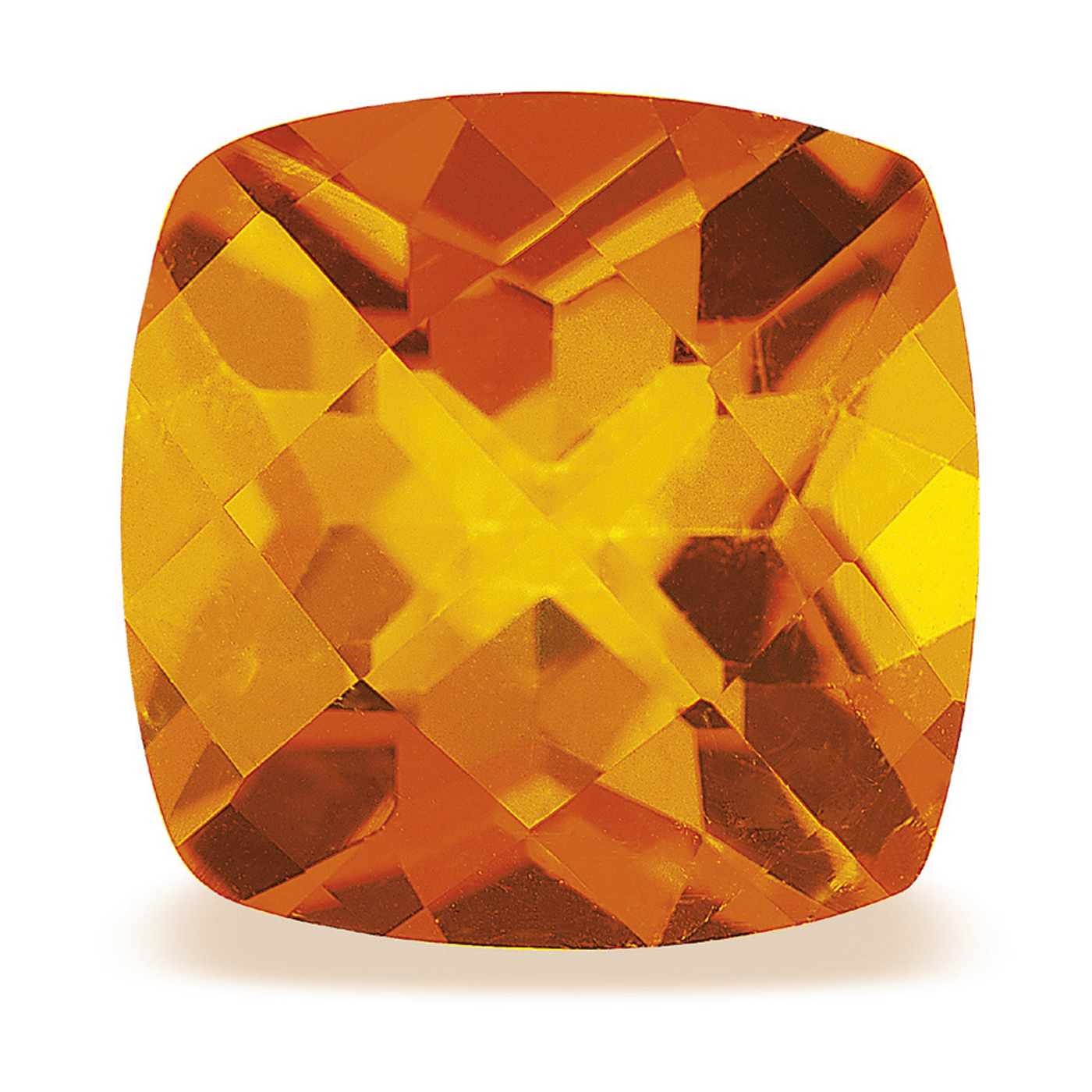 Swarovski Topas, Kissen, facettiert, orange, 7 x 7 mm - 1 Stück