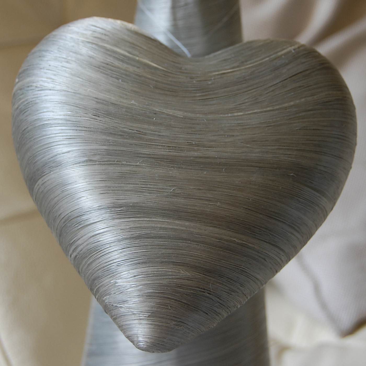 Decoration Hearts, Silver Grey, 120 mm - 3 pieces