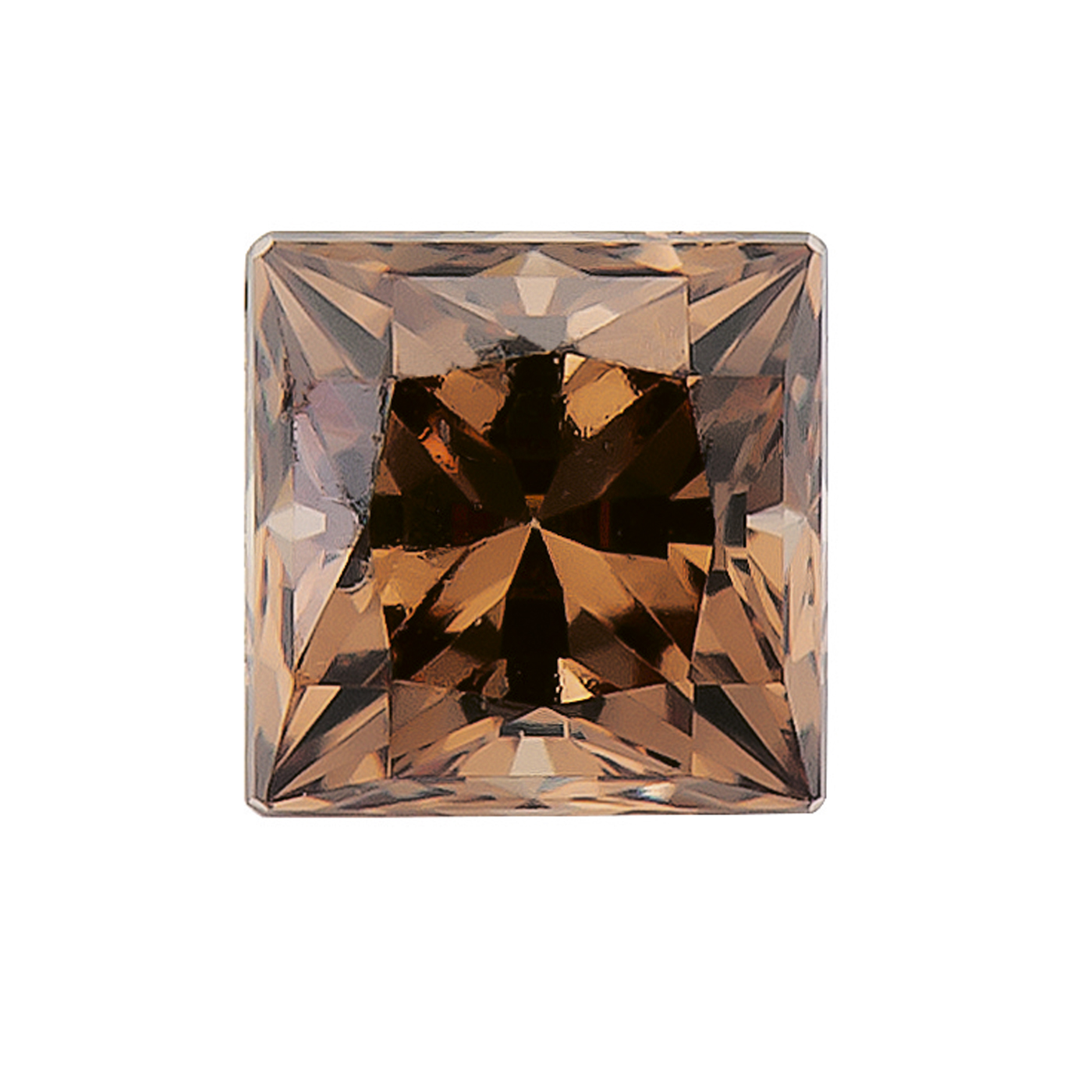 Zirconia, Brown, Princess Cut, 3.00 x 3.00 mm - 1 piece