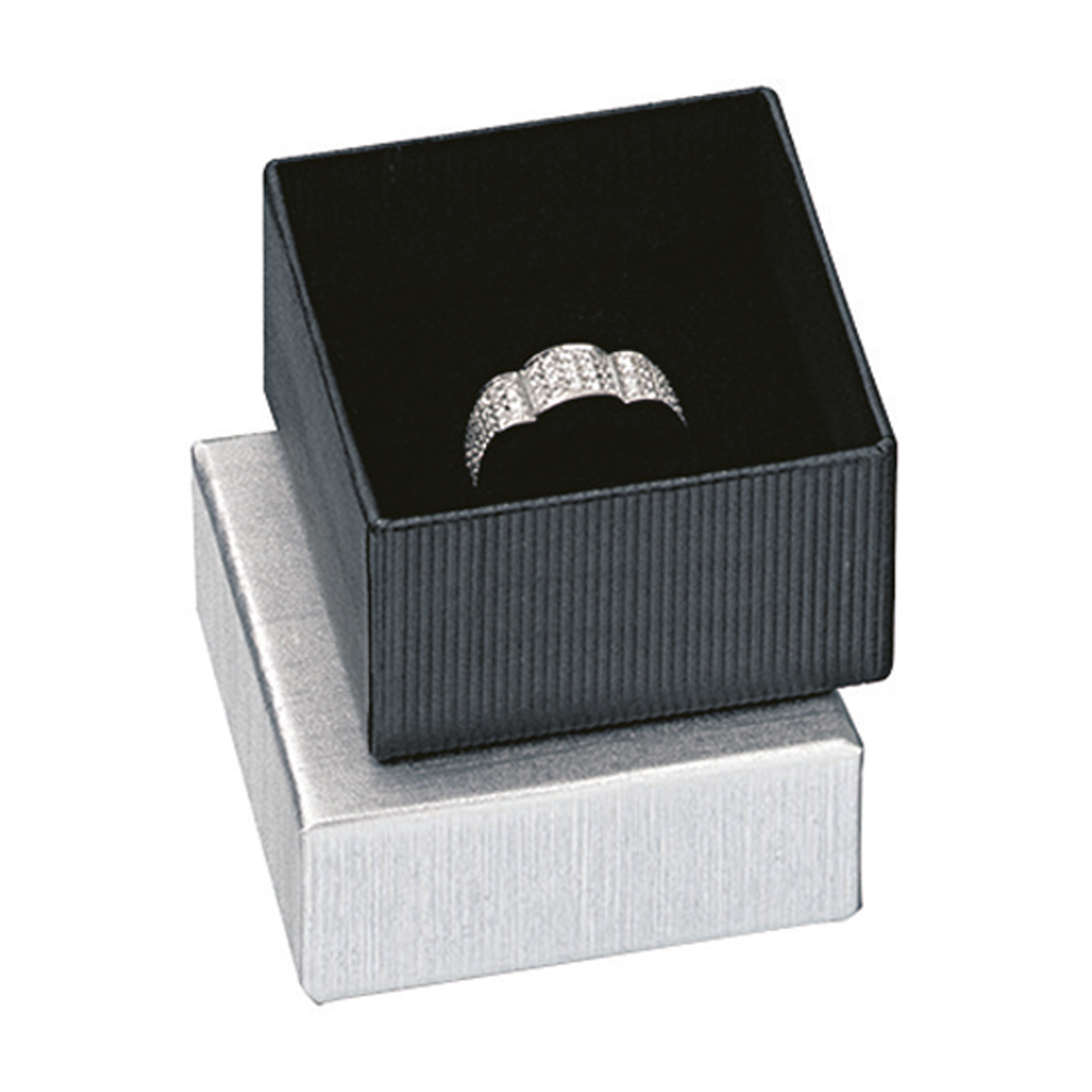 Jewellery Packaging "Alu-Elle", Alu Black, 50 x 55 x 32 mm - 1 piece