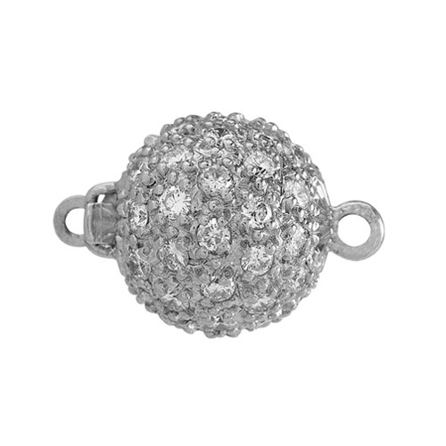 Clasp, Ball, 750WG, ø 11 mm, with Brilliants - 1 piece