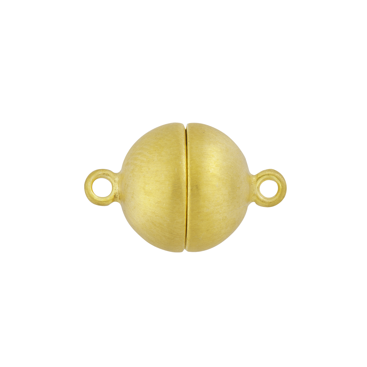 Magnetic Clasp, Ball, 925Ag Gold-Plated, Silk-matt, ø 9 mm - 1 piece