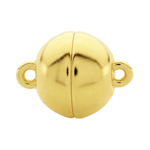 classicLine Magnetic Clasp,Ball,925Ag Gold-Pl.Polished,ø11mm - 1 piece