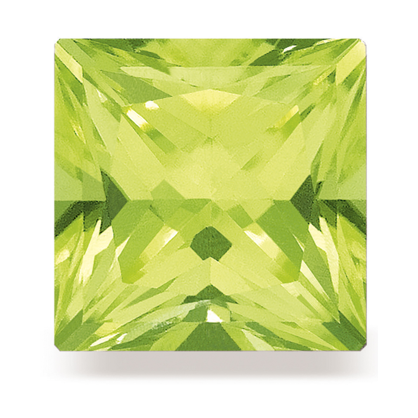 Peridot, Carré, Green, Faceted, 2.50 x 2.50 mm - 5 pieces