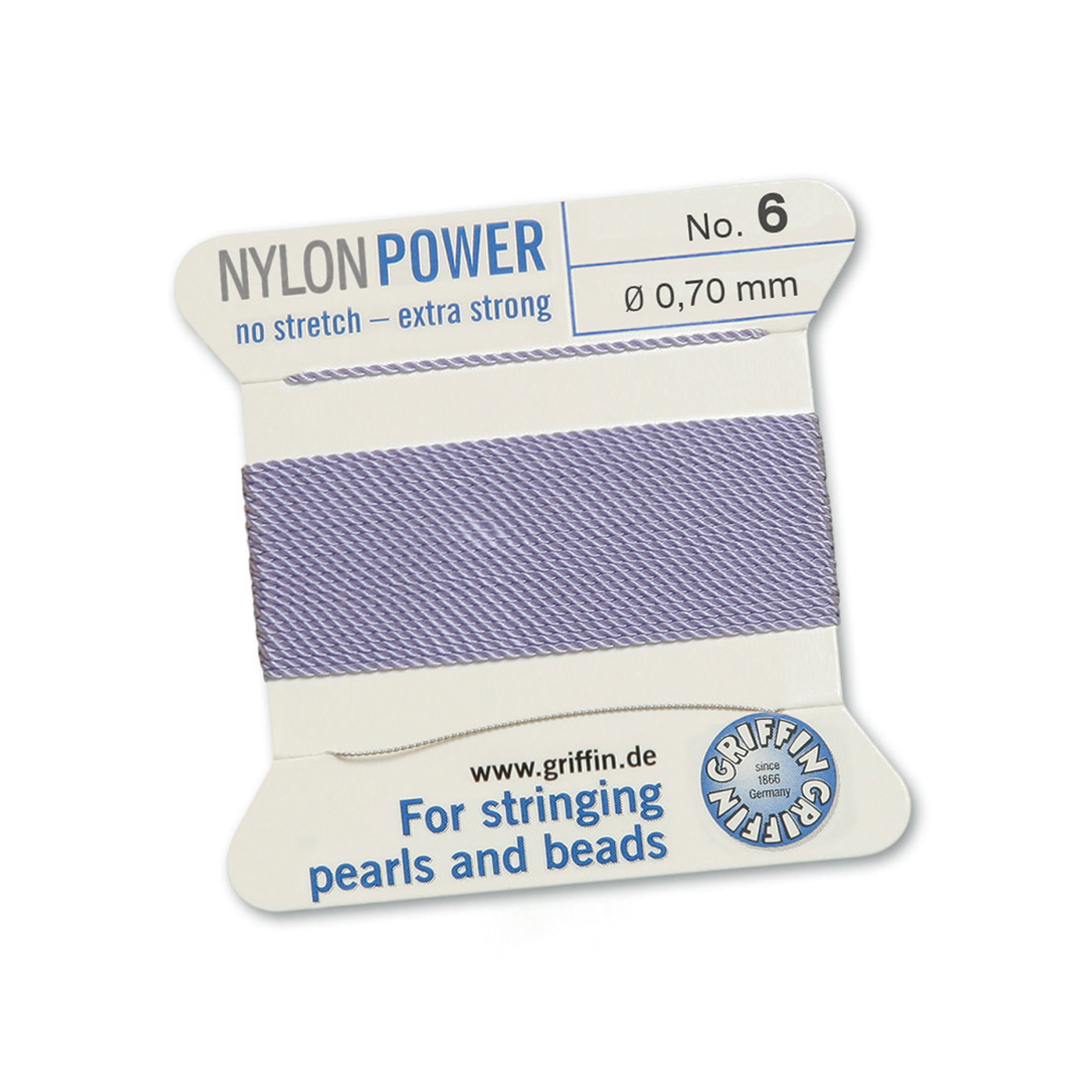 Bead Cord NylonPower, Violet, No. 6 - 2 m