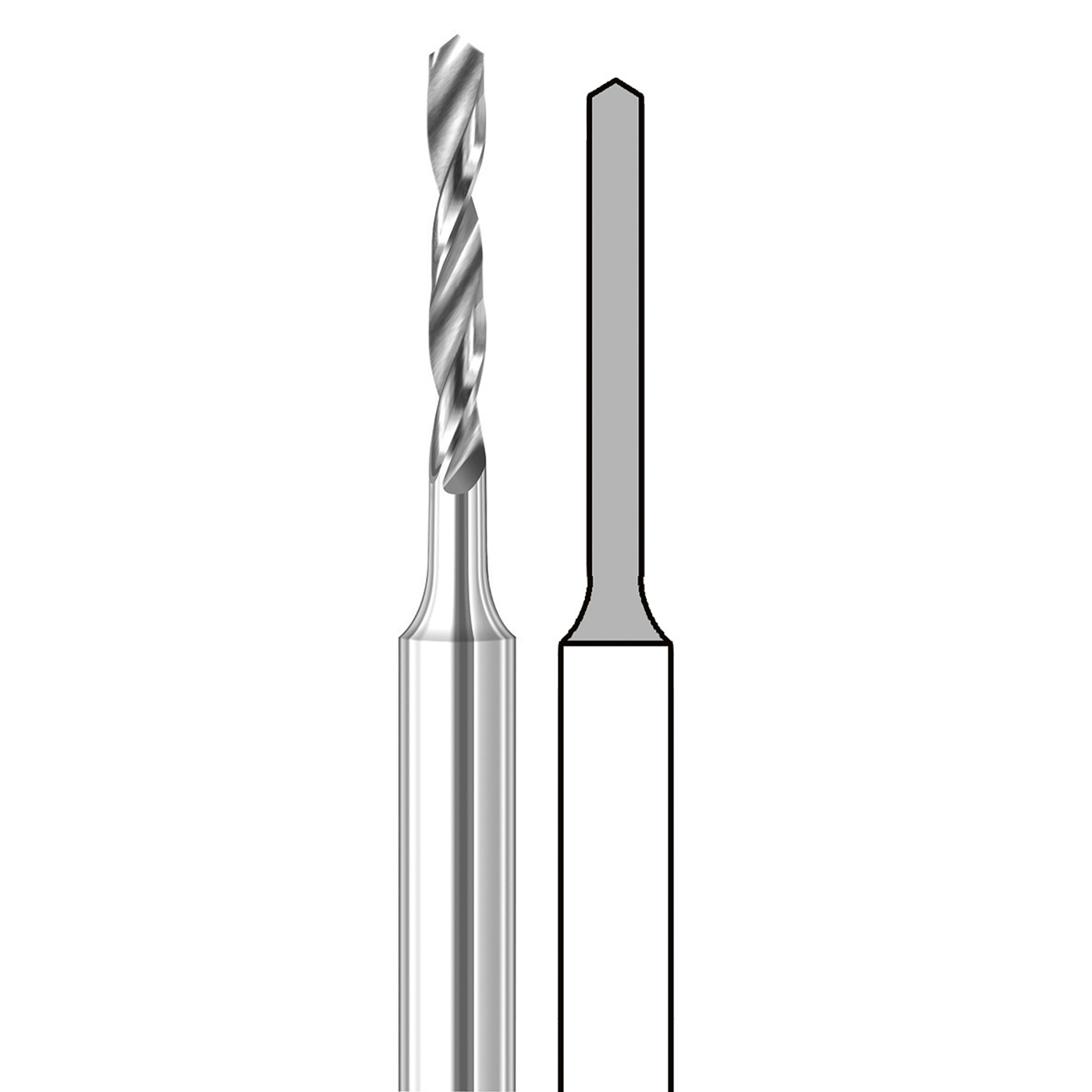 Busch HM-Spiralbohrer, Fig. 4203S, ø 1,1 mm - 2 Stück