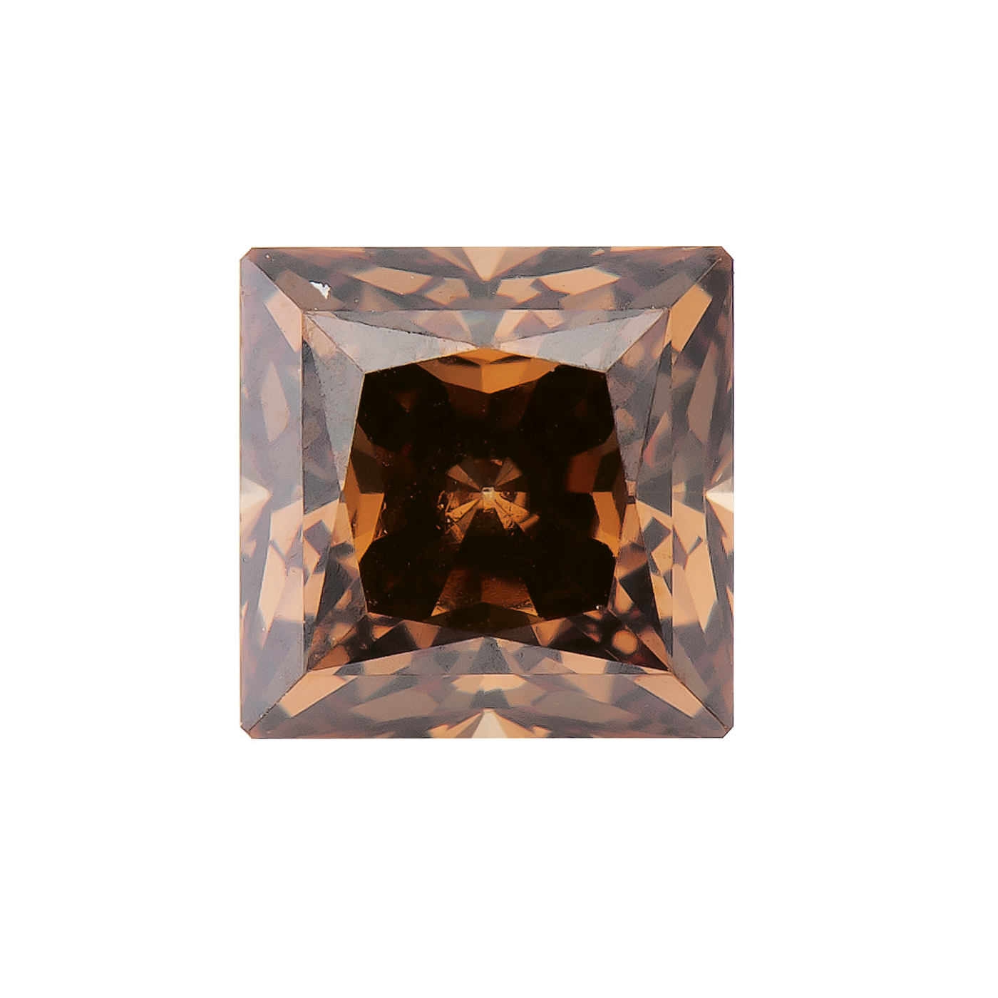 Zirconia, Brown, Princess Cut, 4.00 x 4.00 mm - 1 piece