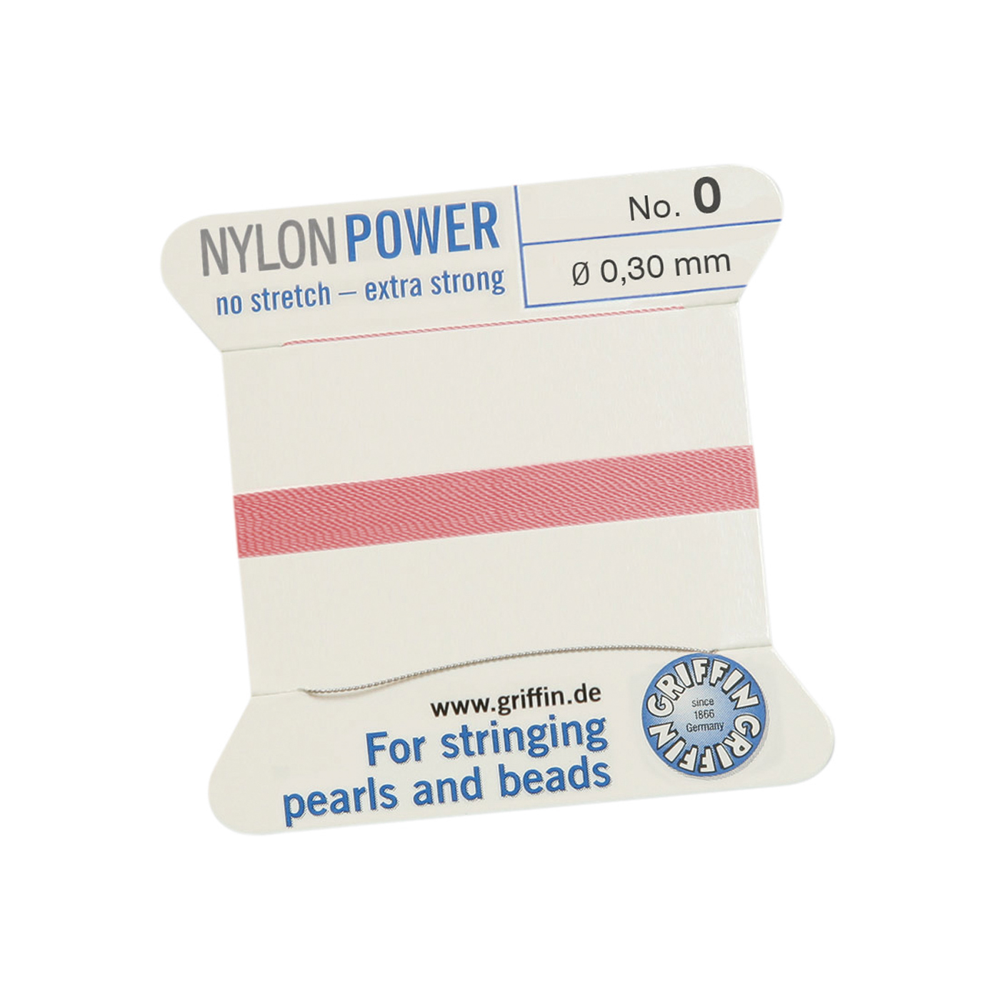 Bead Cord NylonPower, Dark Pink, No. 0 - 2 m