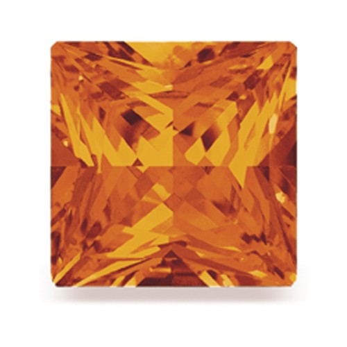 Topaz, Carré, Orange, Faceted, 3.00 x 3.00 mm - 1 piece