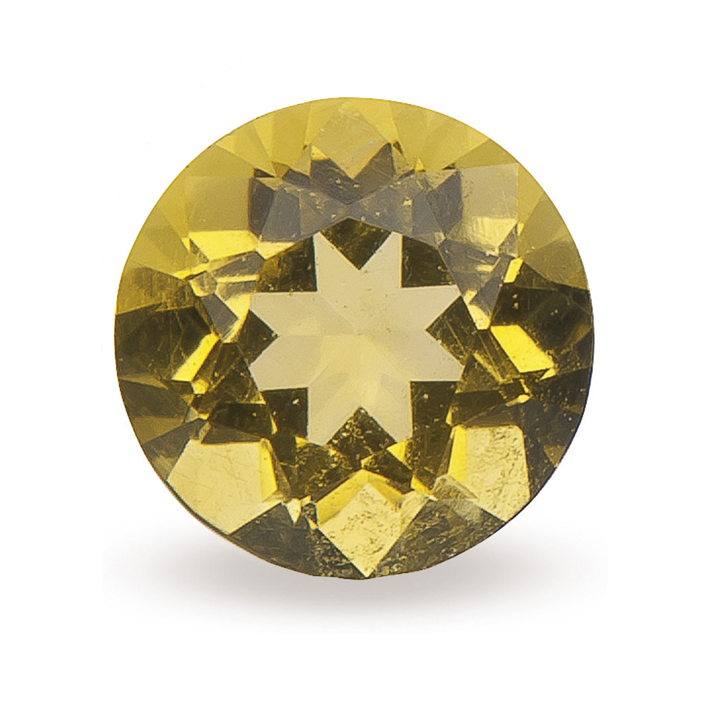 Citrine, Round, Gold, ø 4.00 mm - 1 piece