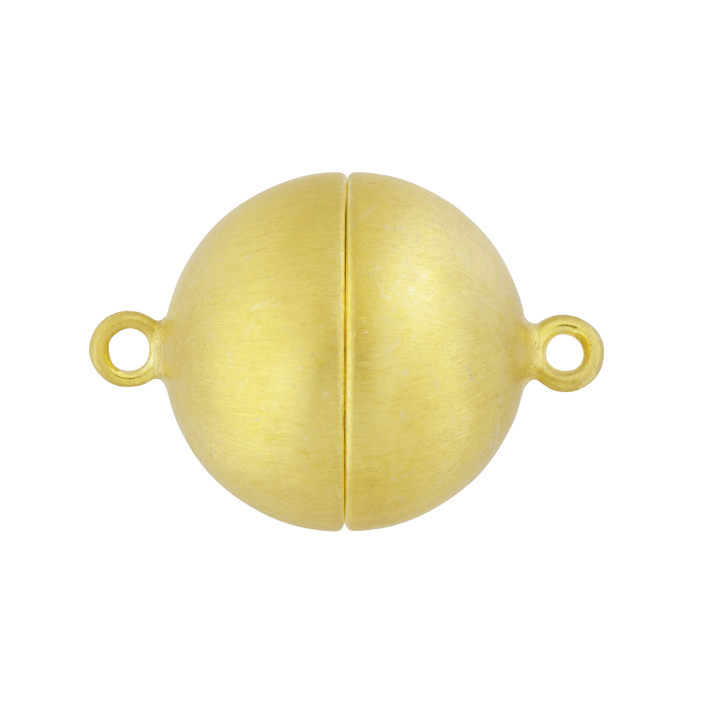 Magnetic Clasp, Ball, 925Ag Gold-Plated, Silk-matt, ø 12 mm - 1 piece