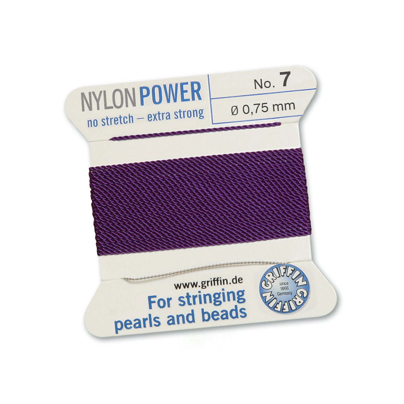 Bead Cord NylonPower, Amethyst, No. 7 - 2 m