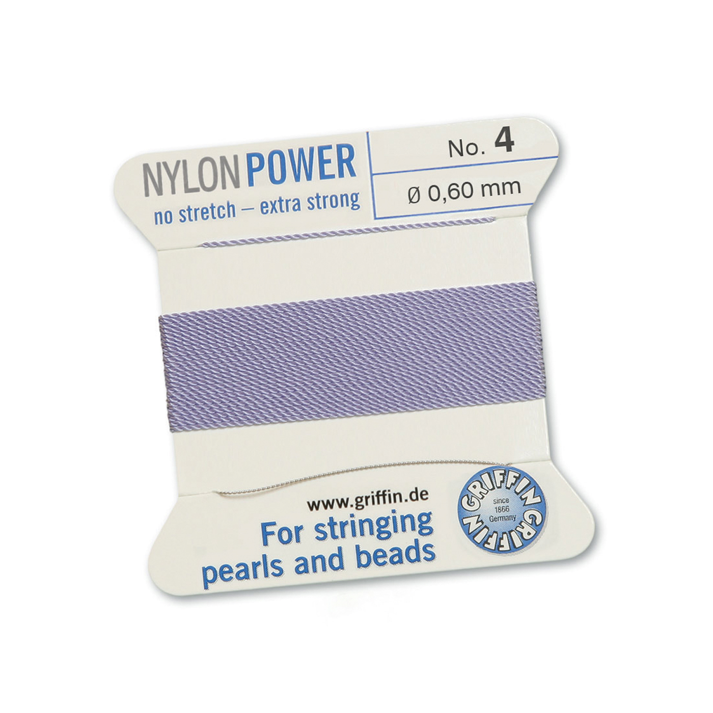 Bead Cord NylonPower, Violet, No. 4 - 2 m