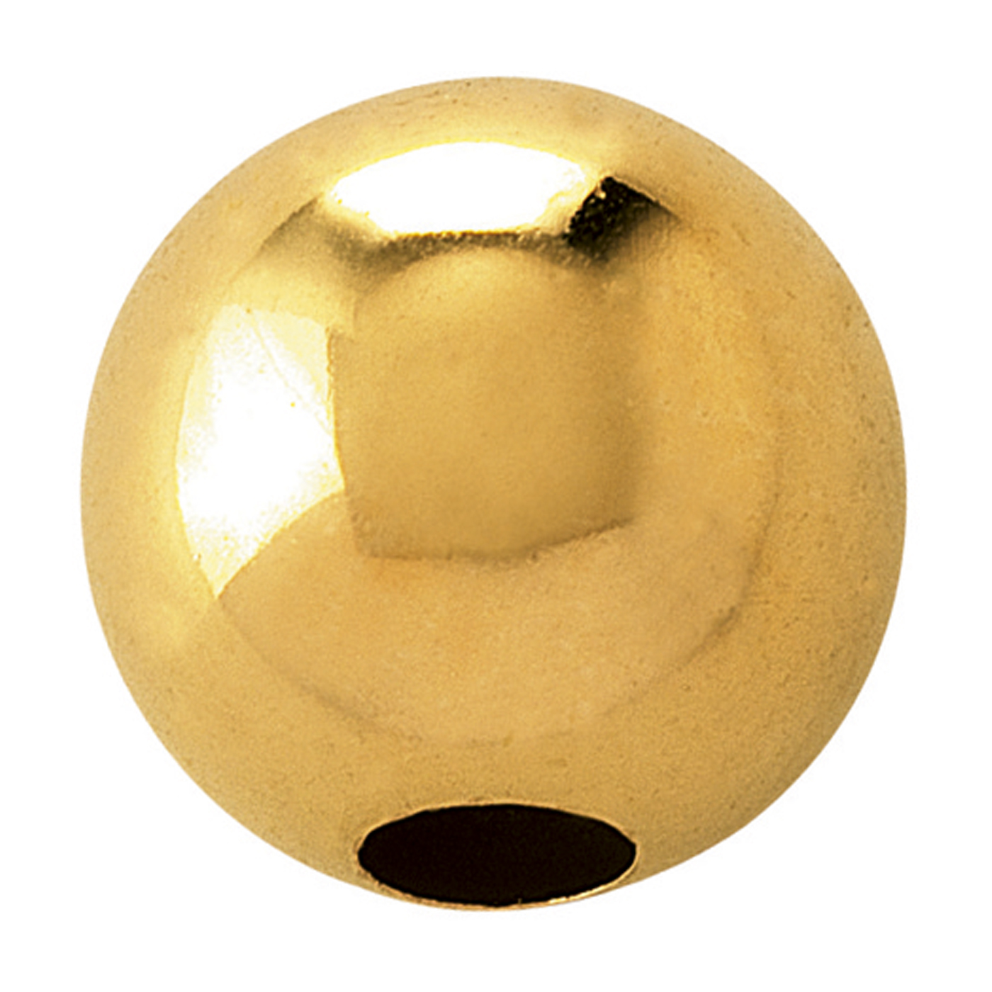 2-Hole Ball, Rolled Gold Polished, ø 9 mm - 1 piece