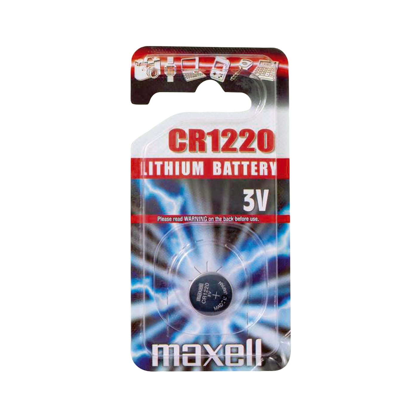 Lithium-Batterie, Maxell, CR1220, ø 12,5 x 2,0 mm - 1 Stück