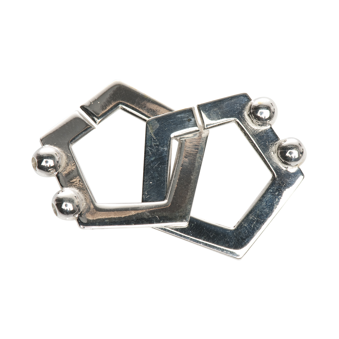 Clasp, Fantasy Pentagon, 935Ag, 22 mm - 1 piece