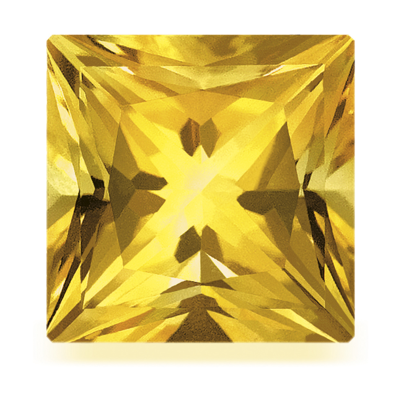 Citrine, Carré, Golden, Faceted, 2.00 x 2.00 mm - 1 piece