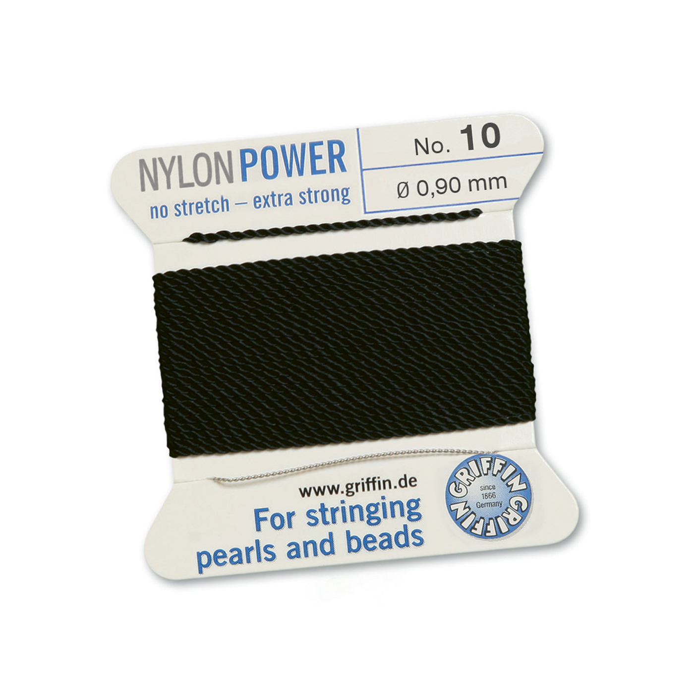 Bead Cord NylonPower Perlseide, schwarz, Nr. 10 - 2 m