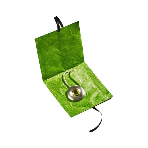 Paper Bags, Green with Black Ribbon, 100 x 100 mm - 10 pieces