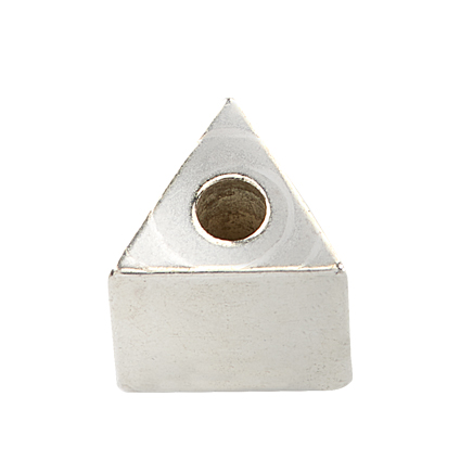 Zwischenteil, Dreieck, 925 Ag, 4 mm, mattiert - 1 Stück
