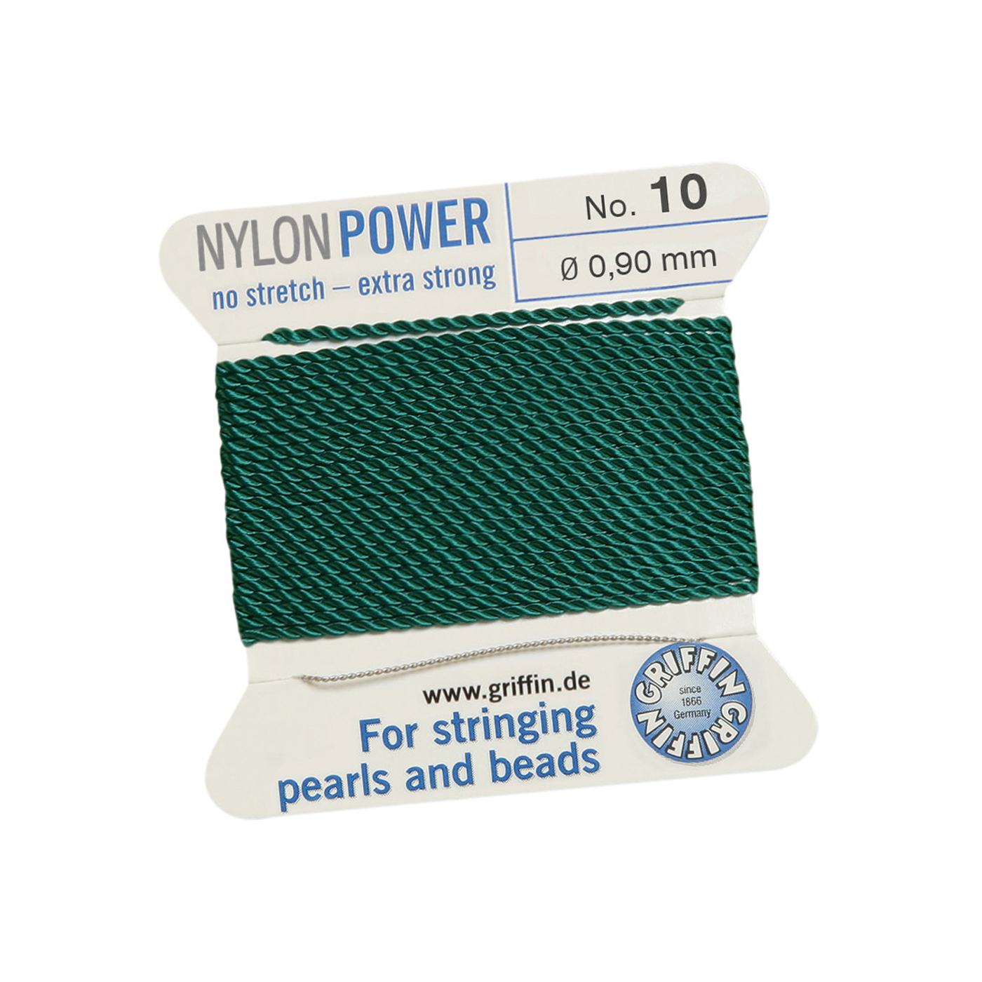Bead Cord NylonPower Perlseide, grün, Nr. 10 - 2 m