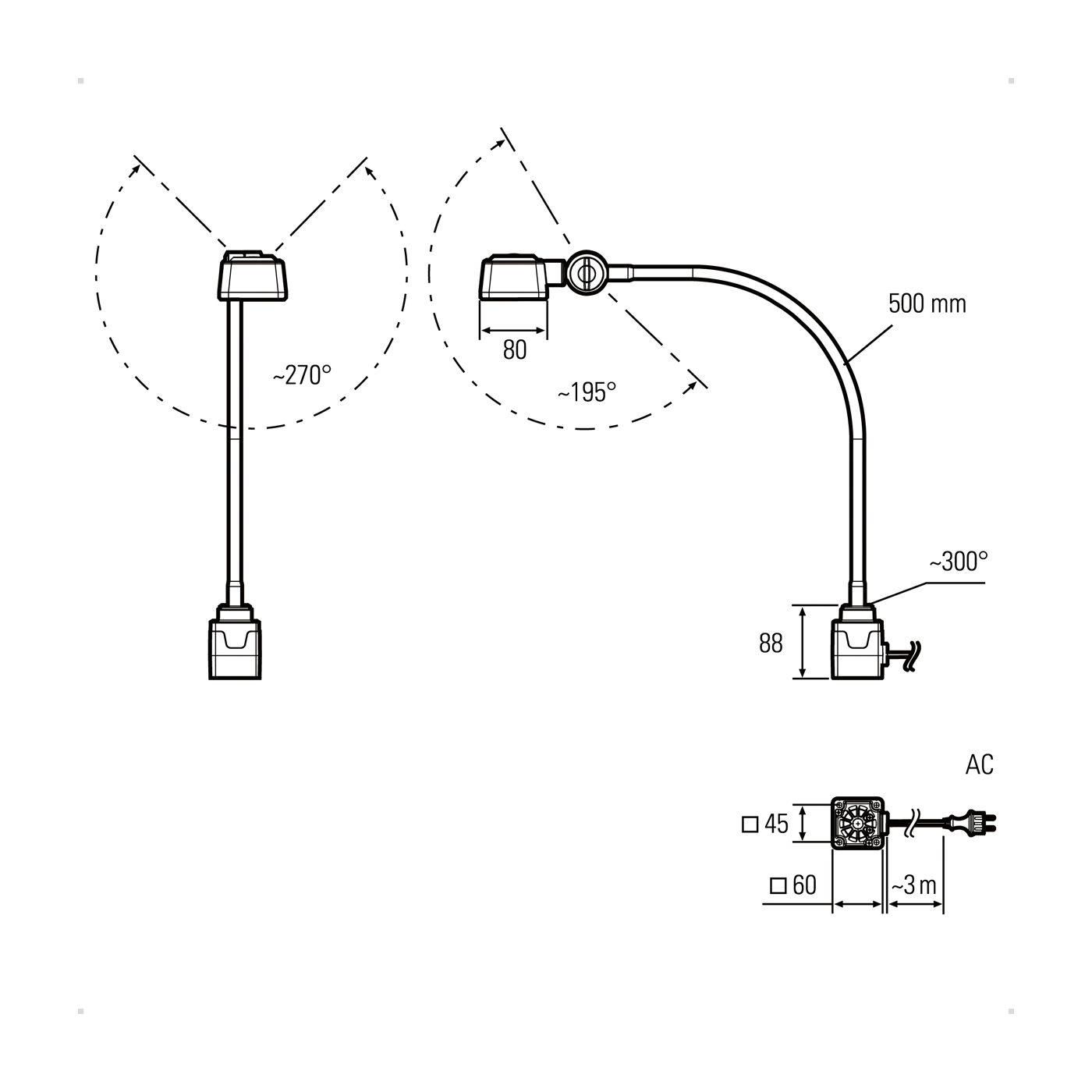 LED2WORK Cenaled Spot Flexarm Arbeitsplatzleuchte, 9 W, 5000 K - 1 Stück