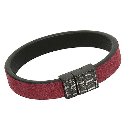 Suede Bracelet, Red, Length 19 cm - 1 piece