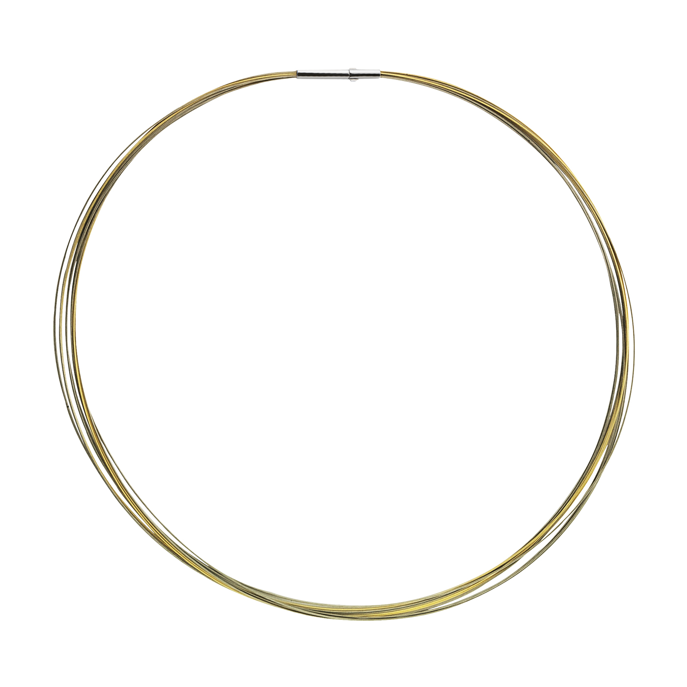 Seilcollier "Cable", ES, bicolor, 12-reihig, ø 0,50 mm, 45cm - 1 Stück