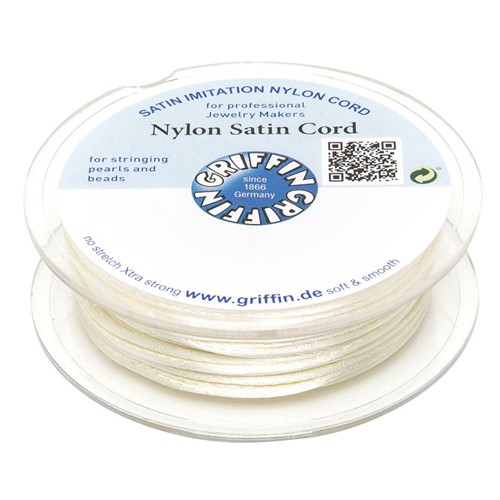 Griffin Nylon-Satinkordel, cremefarben, ø 2 mm - 4,5 m