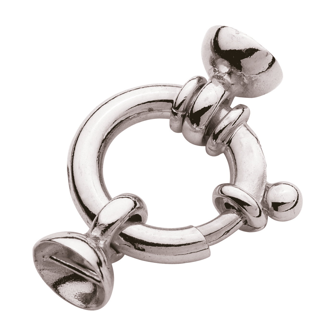 Spring Ring, 925Ag, ø 11 mm, with Calottes - 1 piece