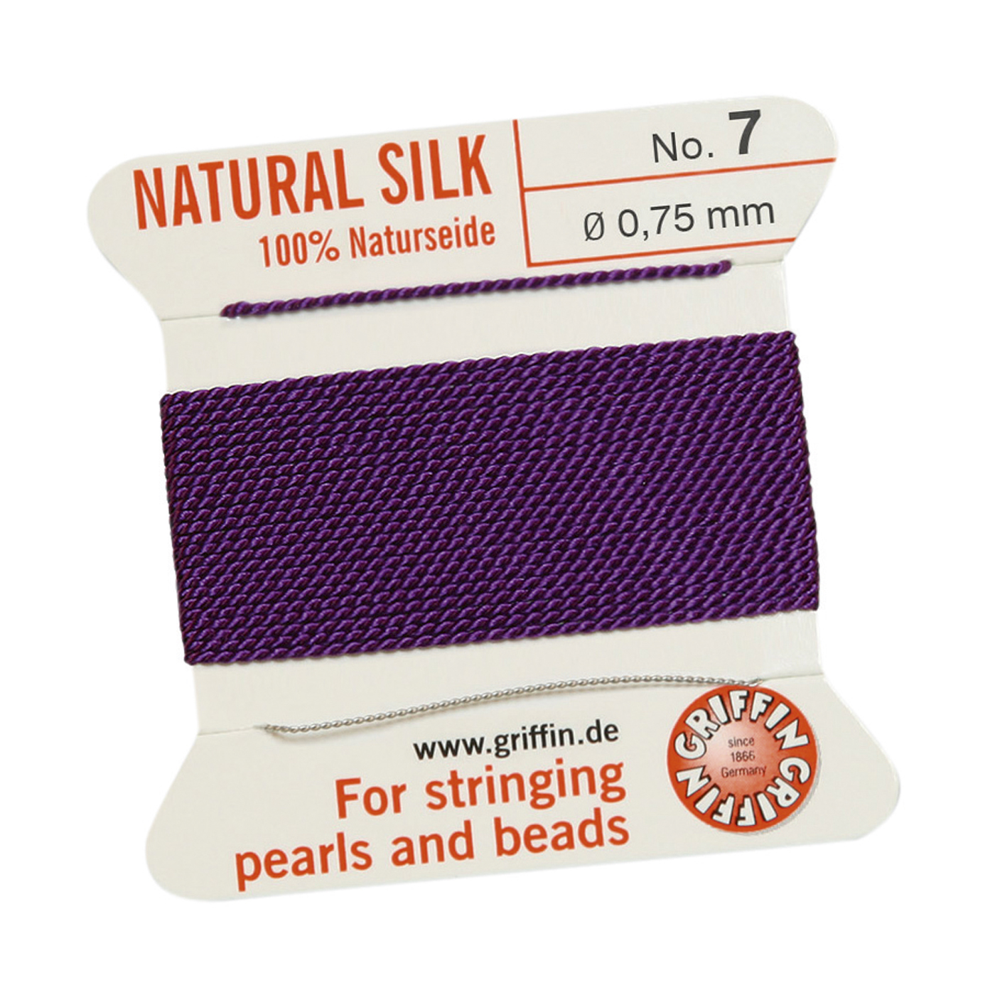 Bead Cord 100% Natur-Perlseide, amethyst, Nr. 7 - 2 m